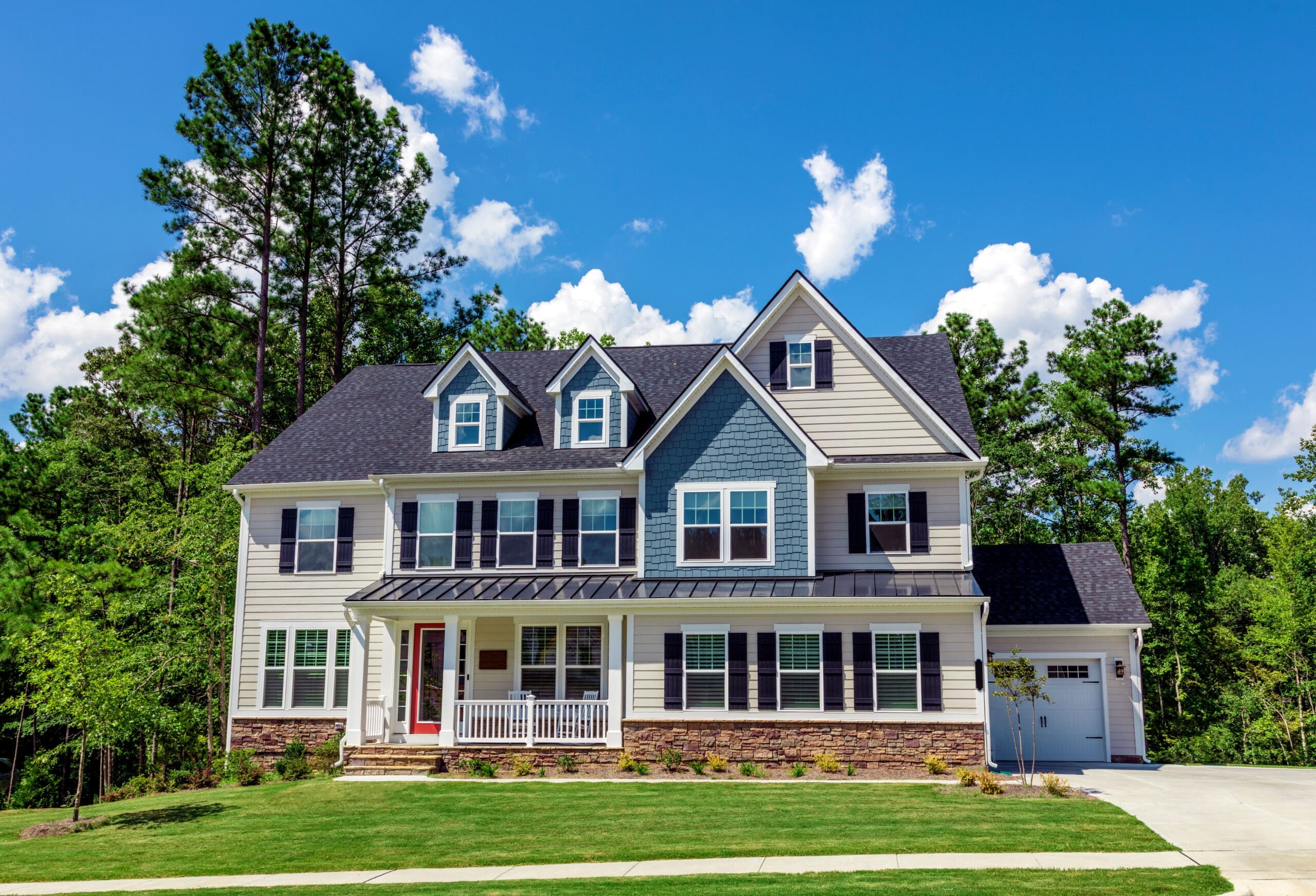 A beautiful house colonial American style